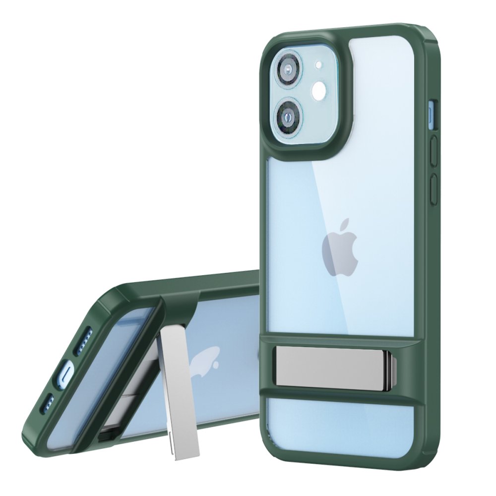  iPhone 12 Kılıf Rolet Stand Kapak - Yeşil