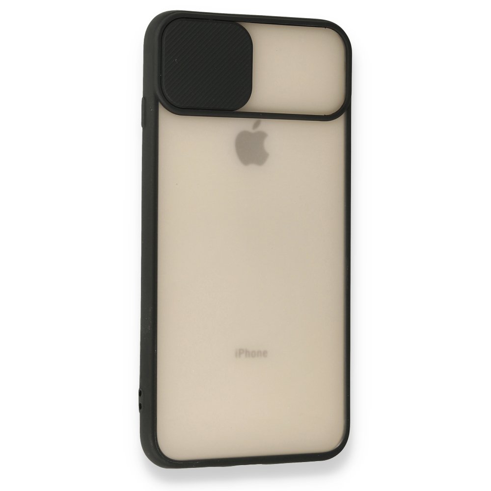 iPhone 8 Plus Kılıf Palm Buzlu Kamera Sürgülü Silikon - Siyah iPhone 8 Plus Kılıf Palm Buzlu Kamera Sürgülü Silikon - Siyah