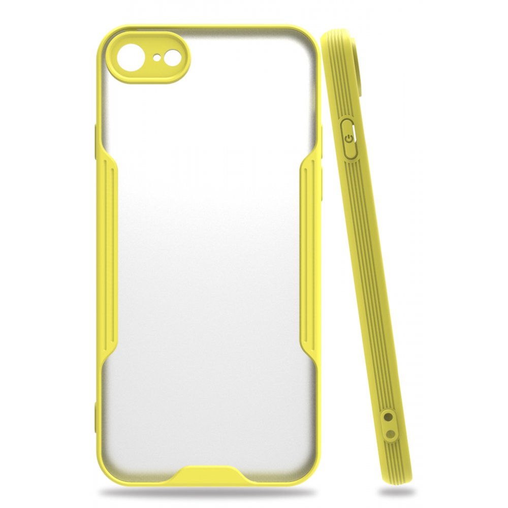  iPhone SE 2020 Kılıf Platin Silikon - Sarı