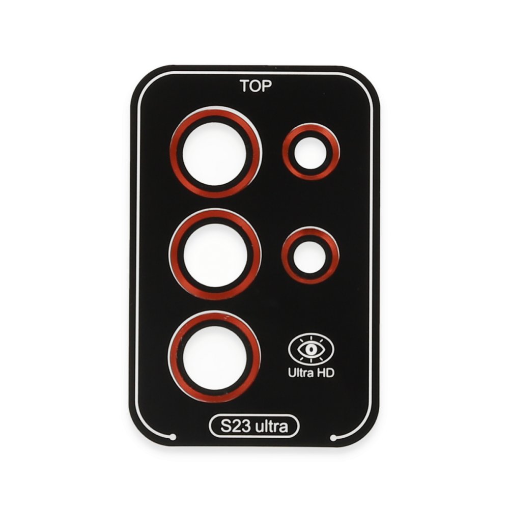  Samsung Galaxy S23 Ultra Valdez Metal Kamera Lens - Kırmızı