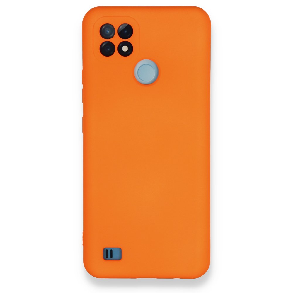 Realme C21 Kılıf Nano içi Kadife Silikon - Turuncu Realme C21 Kılıf Nano içi Kadife Silikon - Turuncu