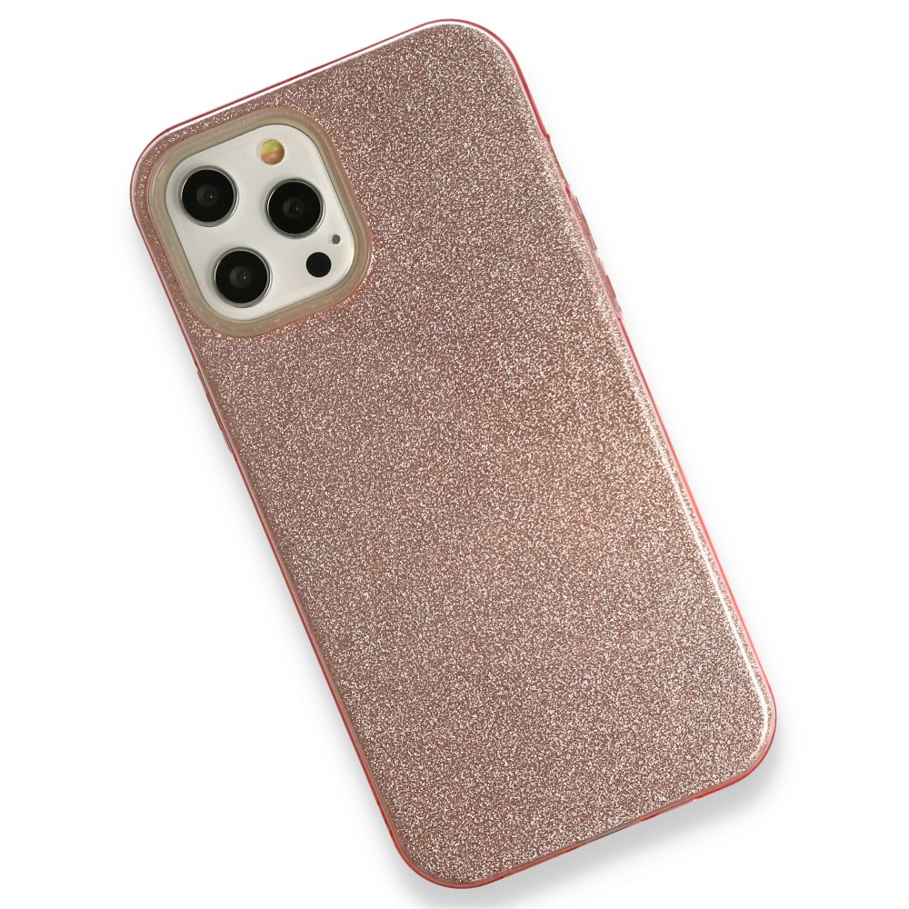 iPhone 12 Pro Kılıf Simli Katmanlı Silikon - Rose iPhone 12 Pro Kılıf Simli Katmanlı Silikon - Rose