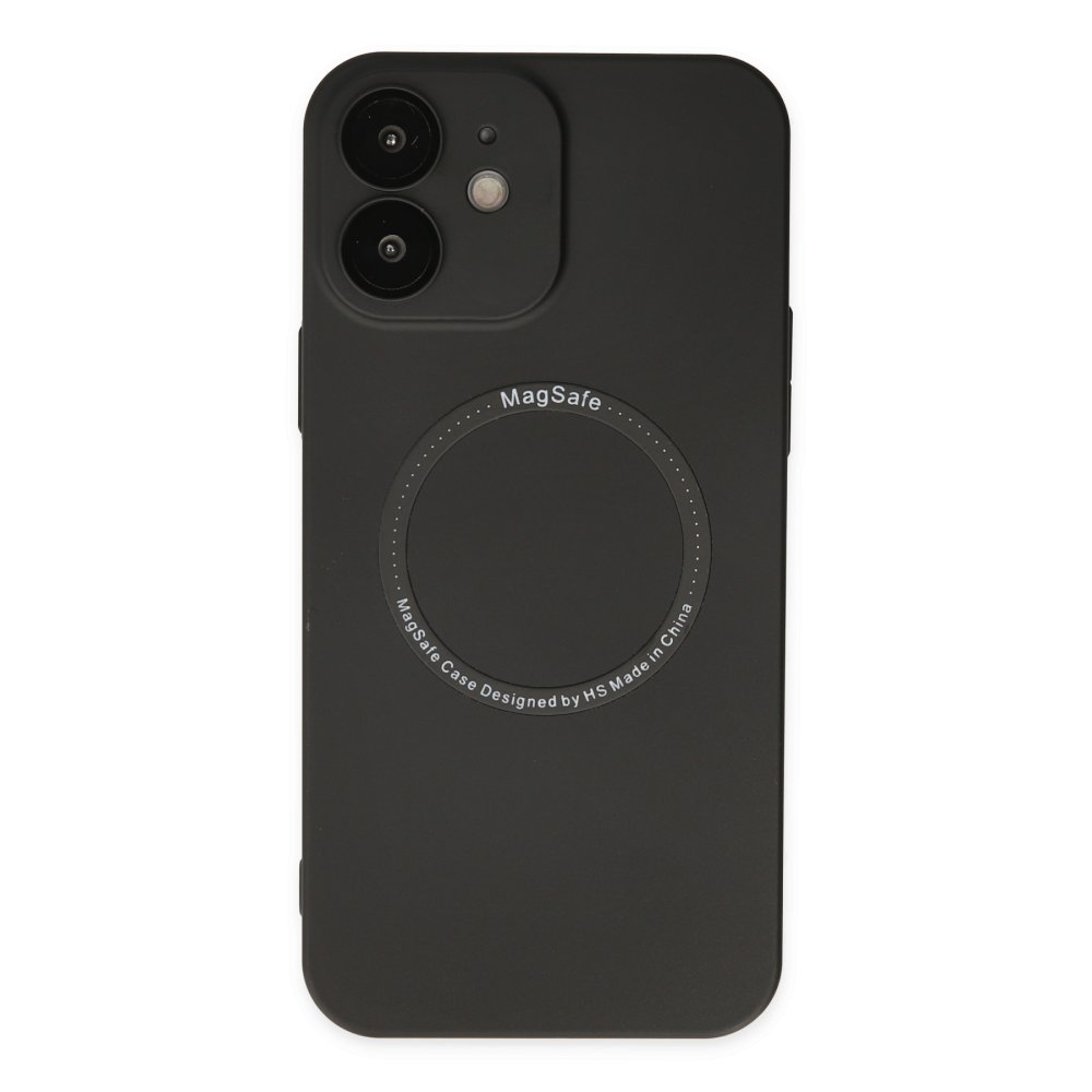  iPhone 12 Kılıf Jack Magneticsafe Lens Silikon - Siyah