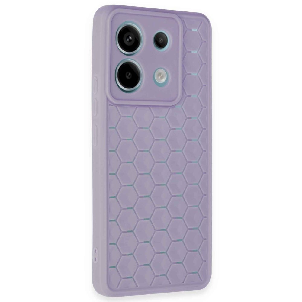 Xiaomi Poco X6 Kılıf Petek Silikon Kapak - Lila  Xiaomi Poco X6 Kılıf Petek Silikon Kapak - Lila