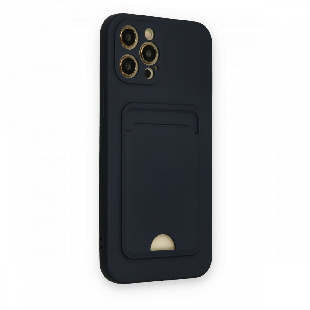  iPhone 12 Pro Max Kılıf Kelvin Kartvizitli Silikon - Lacivert