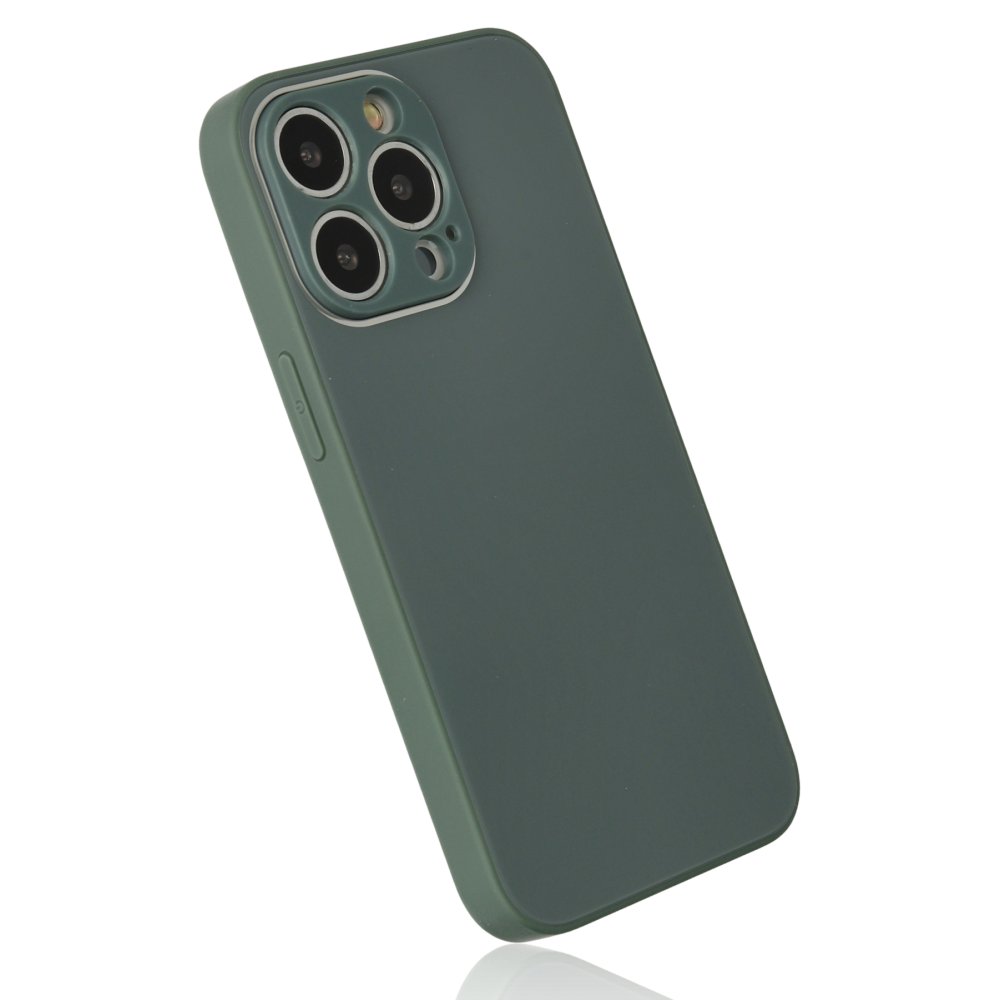 iPhone 14 Pro Max Kılıf Glass Kapak - Koyu Yeşil  iPhone 14 Pro Max Kılıf Glass Kapak - Koyu Yeşil