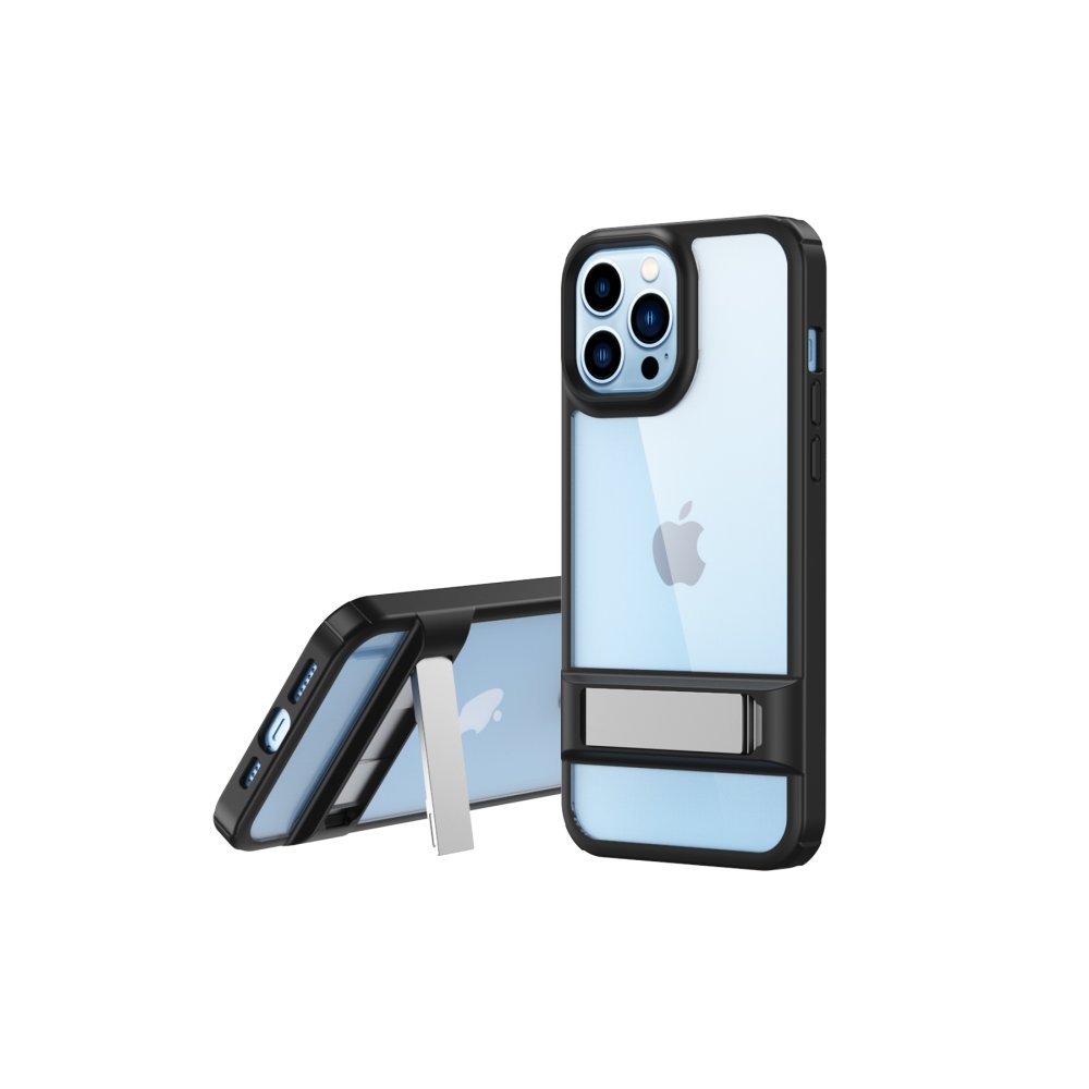  iPhone 14 Pro Kılıf Rolet Stand Kapak - Siyah