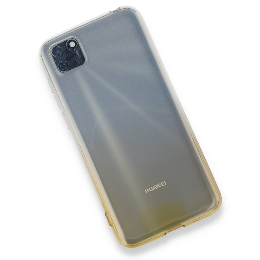 Huawei Y5P Kılıf Lüx Çift Renkli Silikon - Sarı  Huawei Y5P Kılıf Lüx Çift Renkli Silikon - Sarı