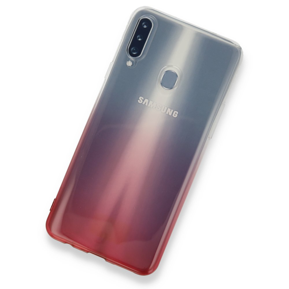  Samsung Galaxy A20S Kılıf Lüx Çift Renkli Silikon - Pembe