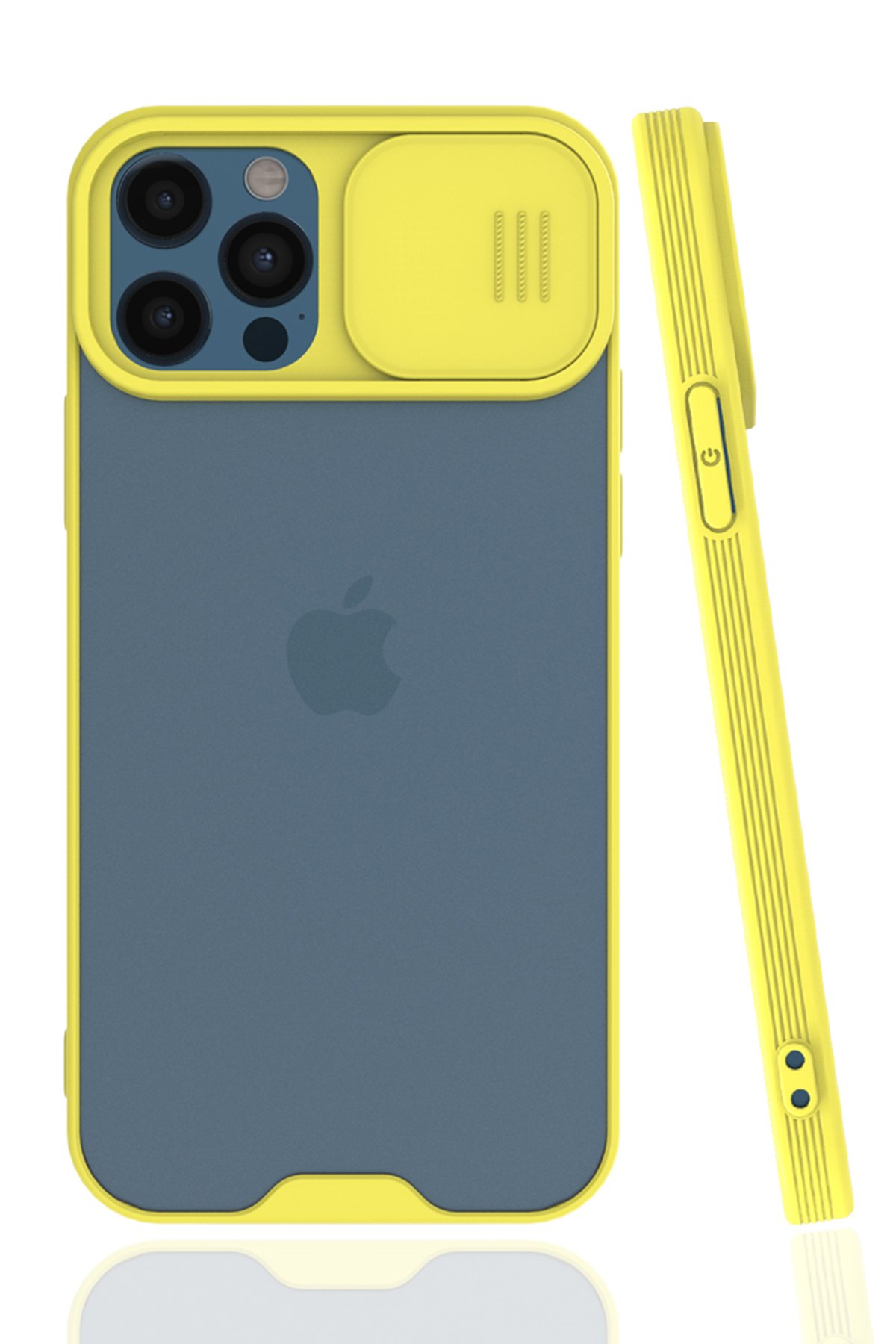  iPhone 12 Pro Max Kılıf Platin Kamera Koruma Silikon - Sarı