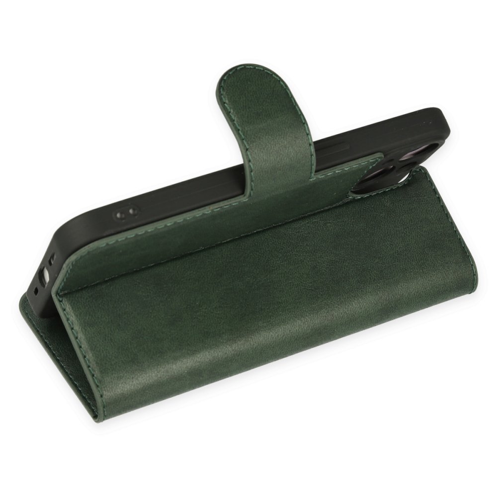  iPhone 14 Plus Kılıf Trend S Plus Kapaklı Kılıf - Yeşil