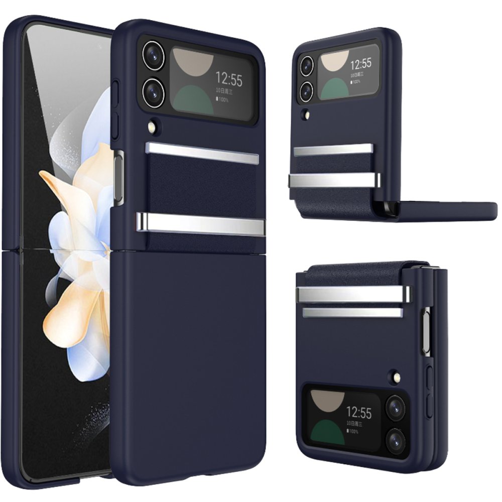  Samsung Galaxy Z Flip 3 Kılıf Belt Flip Kapak - Lacivert