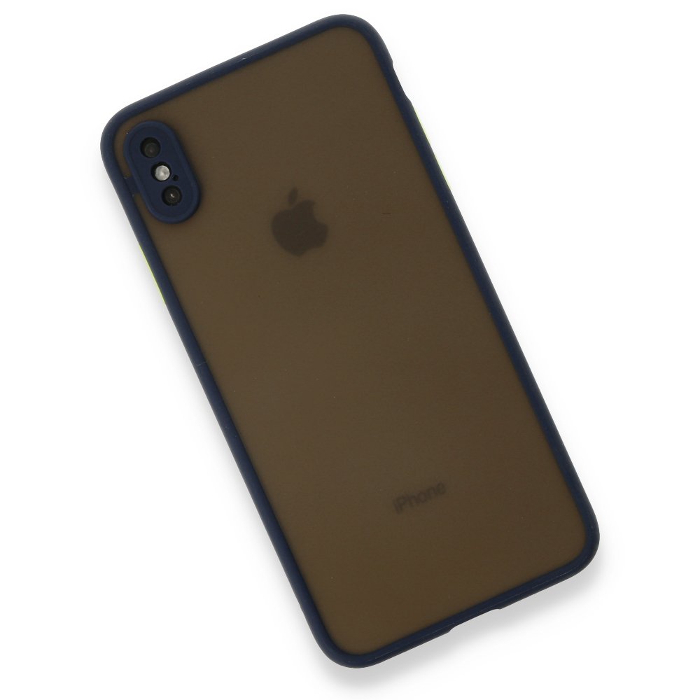  iPhone XS Max Kılıf Montreal Silikon Kapak - Lacivert