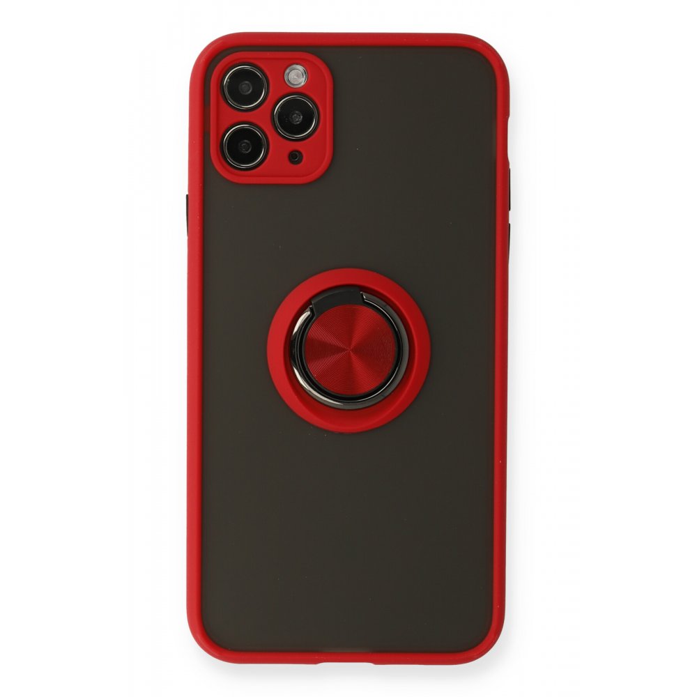 iPhone 11 Pro Max Kılıf Montreal Yüzüklü Silikon Kapak - Kırmızı iPhone 11 Pro Max Kılıf Montreal Yüzüklü Silikon Kapak - Kırmızı