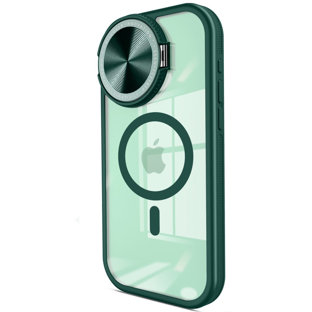  iPhone 11 Kılıf Teleskop Lens Magsafe Silikon Kapak - Koyu Yeşil