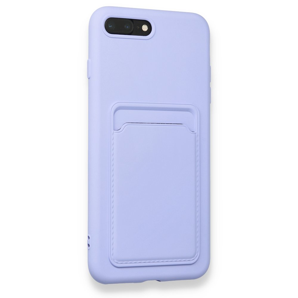  iPhone 8 Plus Kılıf Kelvin Kartvizitli Silikon - Lila
