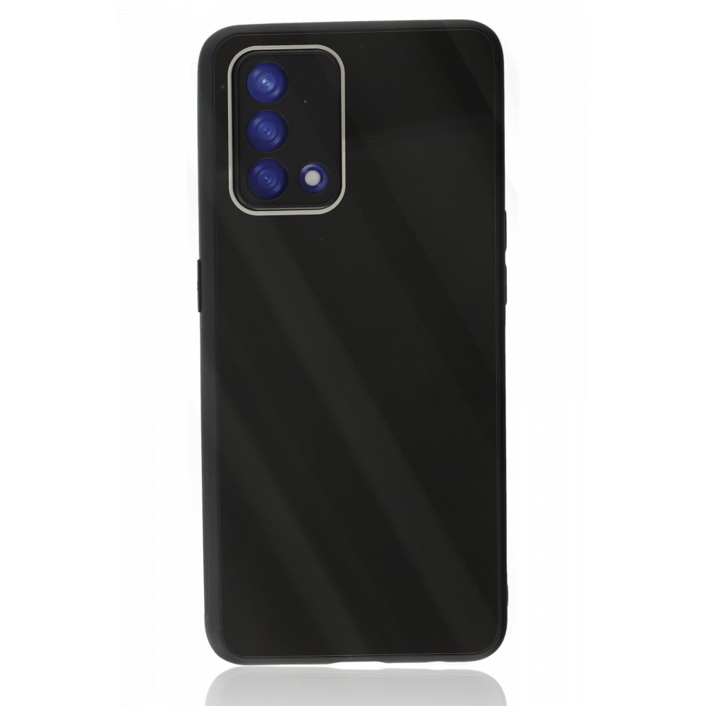 Oppo A74 4G Kılıf Glass Kapak - Siyah  Oppo A74 4G Kılıf Glass Kapak - Siyah