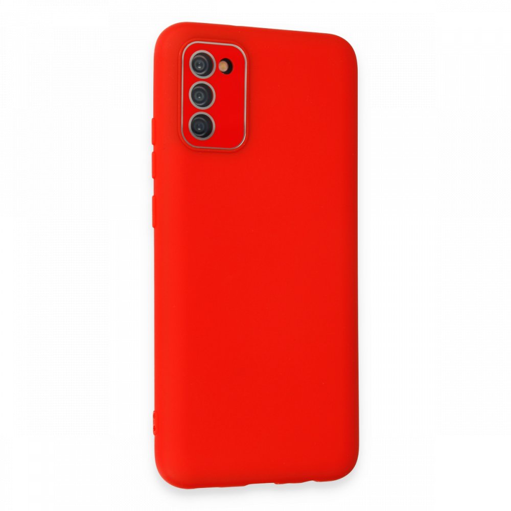  Samsung Galaxy A02S Kılıf Lansman Glass Kapak - Kırmızı