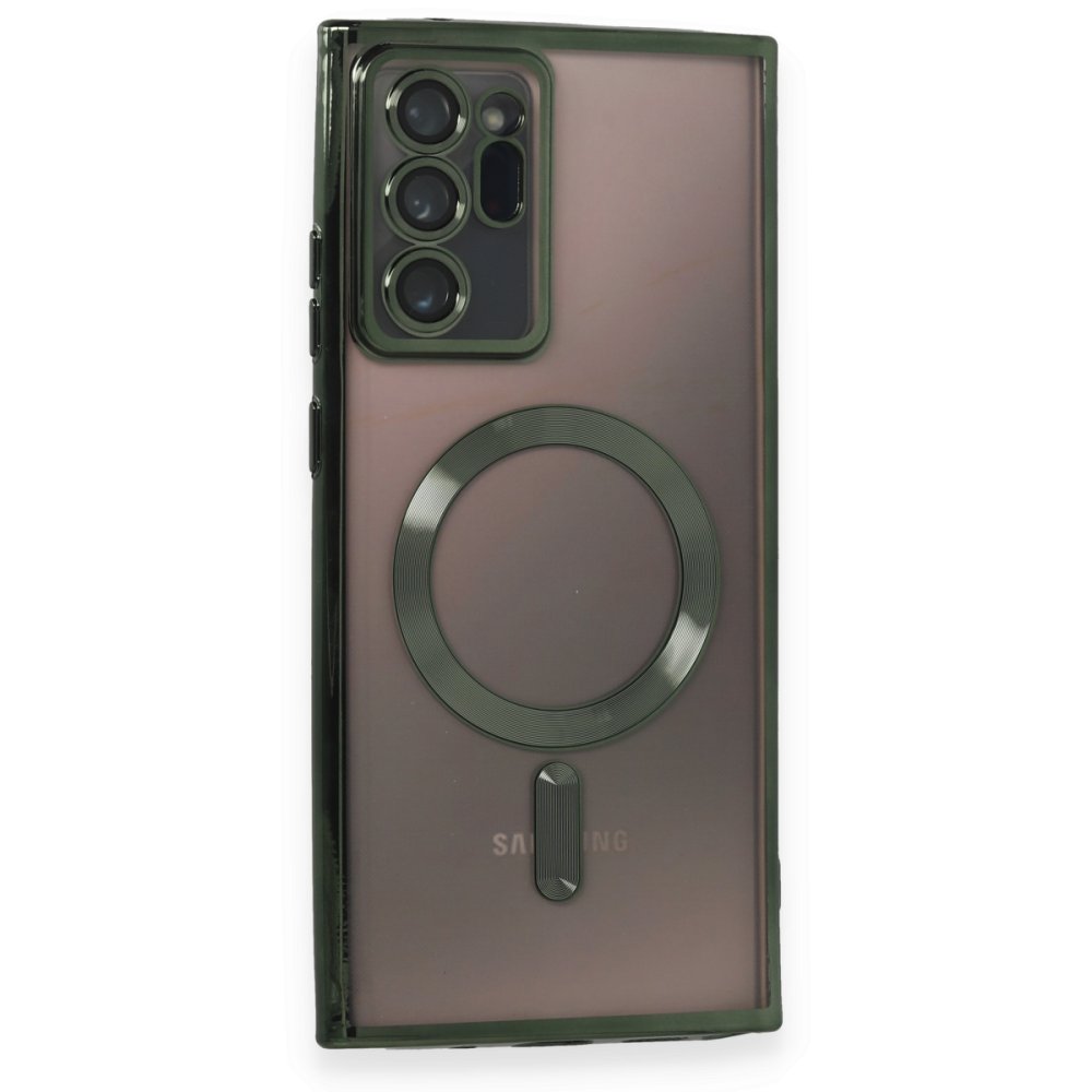  Samsung Galaxy Note 20 Ultra Kılıf Kross Magneticsafe Kapak - Koyu Yeşil