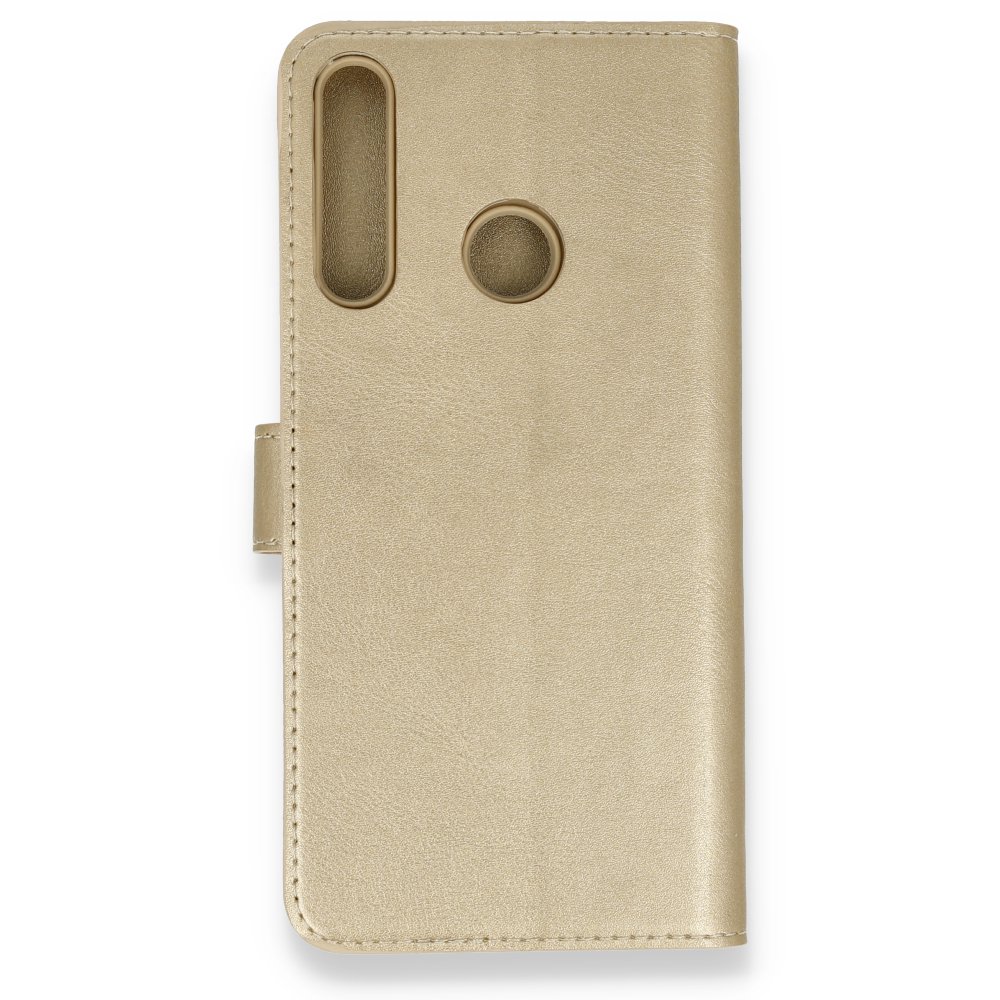Huawei P40 Lite E Kılıf Trend S Plus Kapaklı Kılıf - Gold  Huawei P40 Lite E Kılıf Trend S Plus Kapaklı Kılıf - Gold