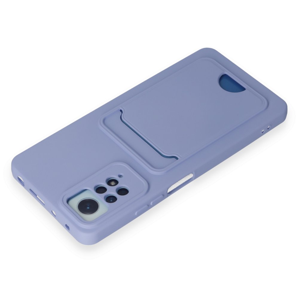 Redmi Note 12 Pro 4G Kılıf Kelvin Kartvizitli Silikon - Lila