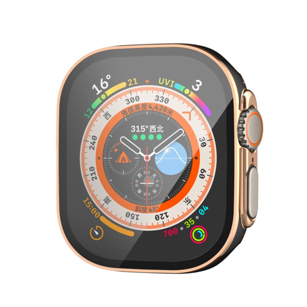  Apple Watch Ultra 49mm Legend Camlı Kasa Ekran Koruyucu - Siyah-Gold