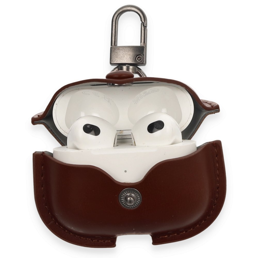 Airpods 3 (3.nesil) Çanta Deri Kılıf - Kahverengi Airpods 3 (3.nesil) Çanta Deri Kılıf - Kahverengi