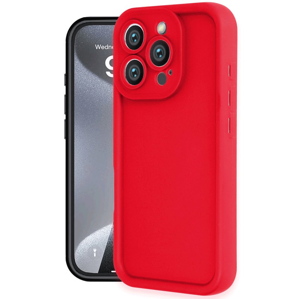  iPhone 16 Pro Max Kılıf Viera Silikon - Kırmızı