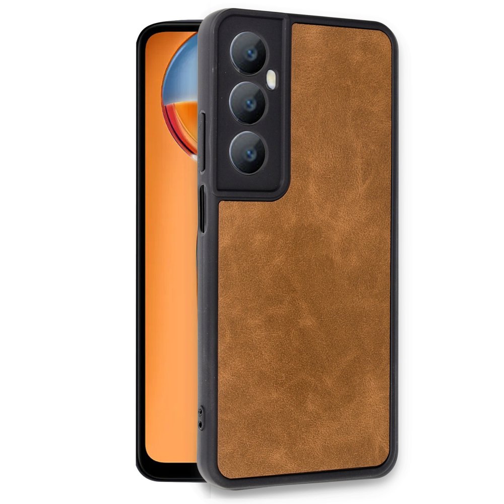 Realme C65 Kılıf Aras Deri Kapak - Taba Realme C65 Kılıf Aras Deri Kapak - Taba