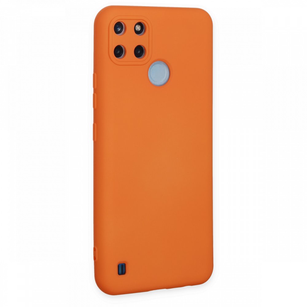  Realme C21Y Kılıf Nano içi Kadife Silikon - Turuncu