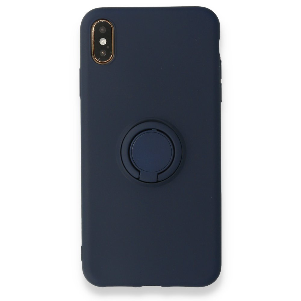  iPhone XS Max Kılıf Viktor Yüzüklü Silikon - Lacivert