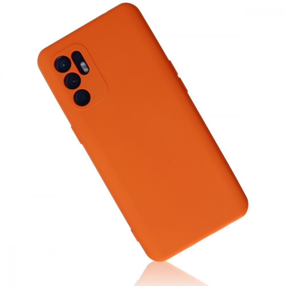  Oppo Reno 6 Kılıf Nano içi Kadife Silikon - Turuncu