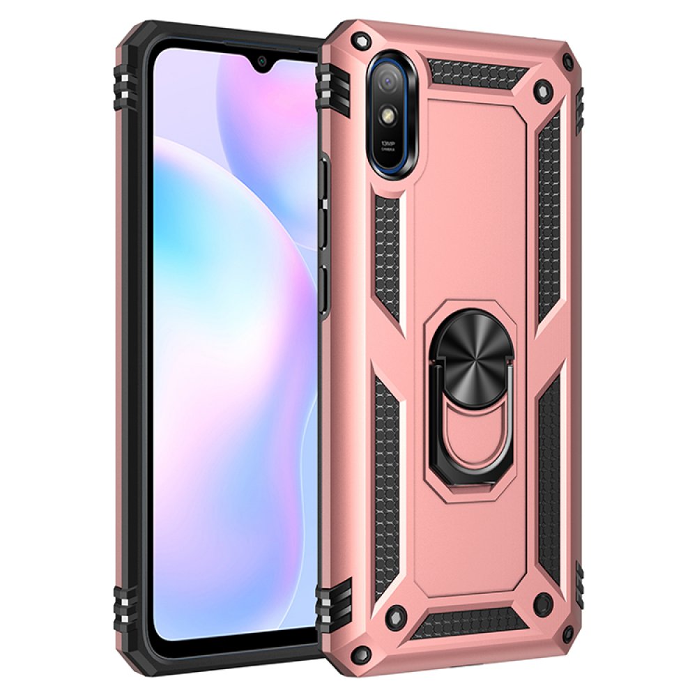 Redmi 9A Kılıf Sofya Yüzüklü Silikon Kapak - Rose Redmi 9A Kılıf Sofya Yüzüklü Silikon Kapak - Rose