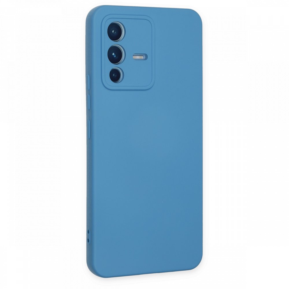 Vivo V23 5G Kılıf Nano içi Kadife Silikon - Mavi Vivo V23 5G Kılıf Nano içi Kadife Silikon - Mavi