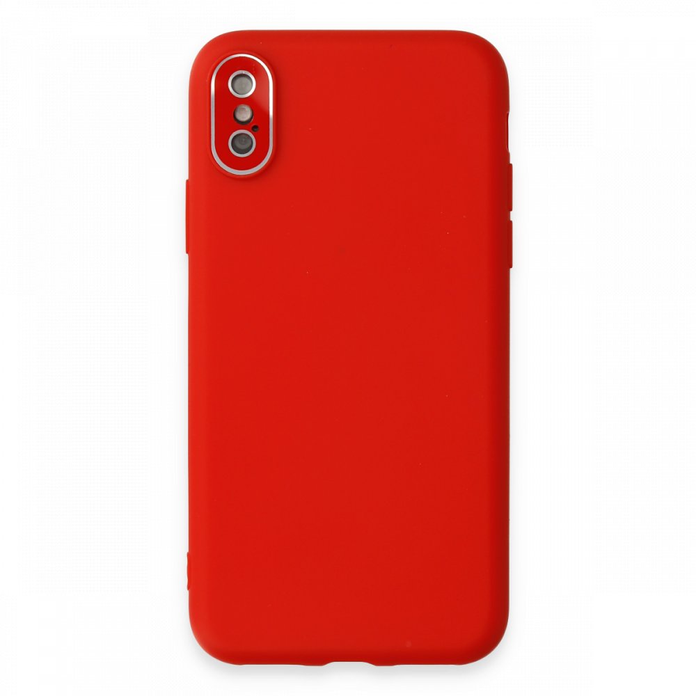  iPhone XS Kılıf Lansman Glass Kapak - Kırmızı