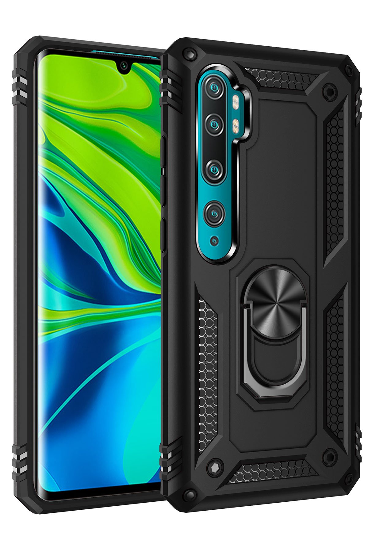 Xiaomi Mi Note 10 Lite Kılıf Sofya Yüzüklü Silikon Kapak - Siyah  Xiaomi Mi Note 10 Lite Kılıf Sofya Yüzüklü Silikon Kapak - Siyah