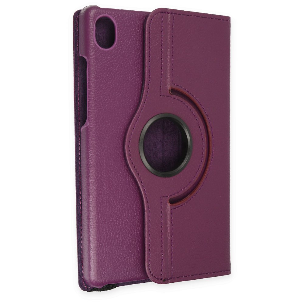  Lenovo Tab M8 Kılıf 360 Tablet Deri Kılıf - Mürdüm