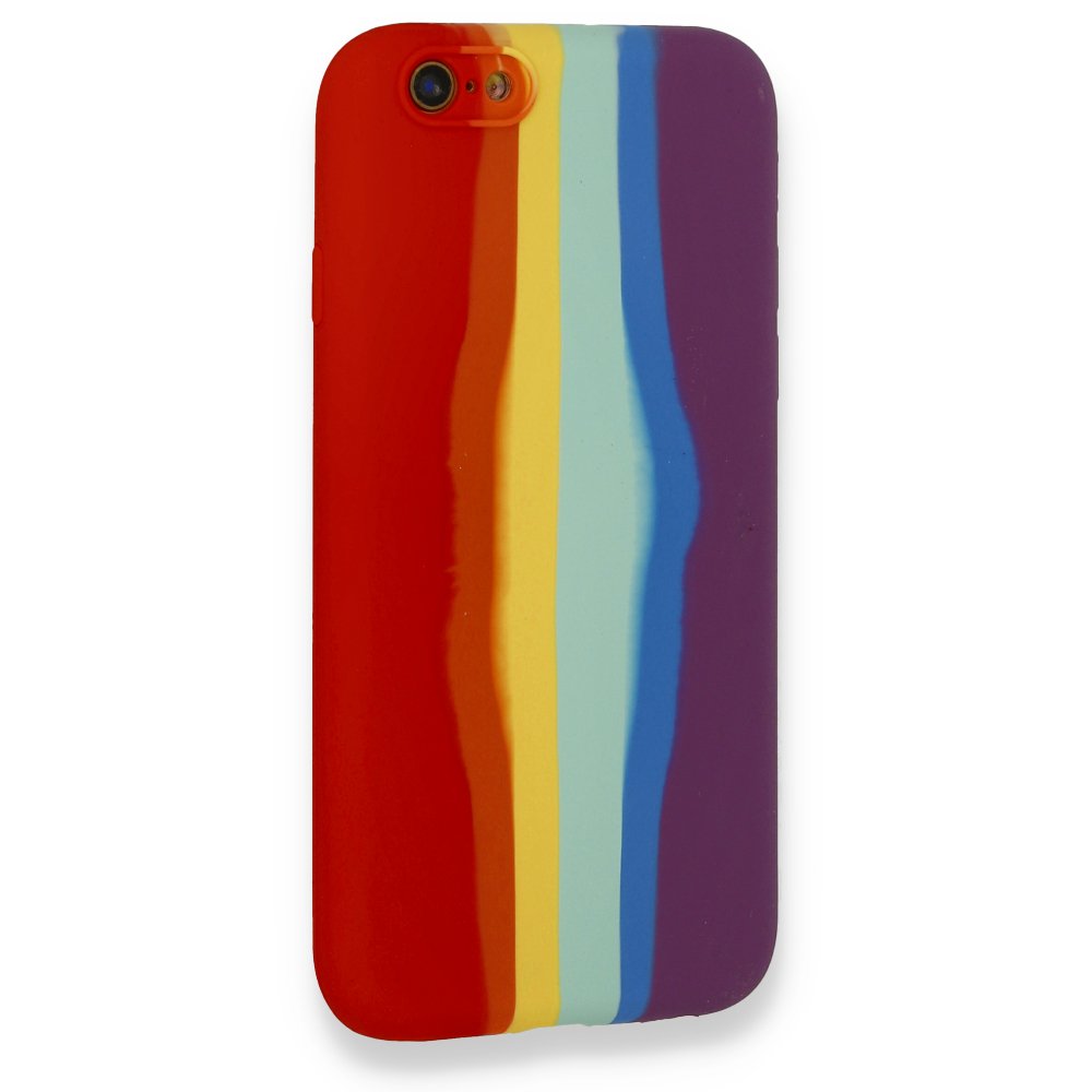 iPhone 6 Kılıf Ebruli Lansman Silikon - Kırmızı-Mor  iPhone 6 Kılıf Ebruli Lansman Silikon - Kırmızı-Mor