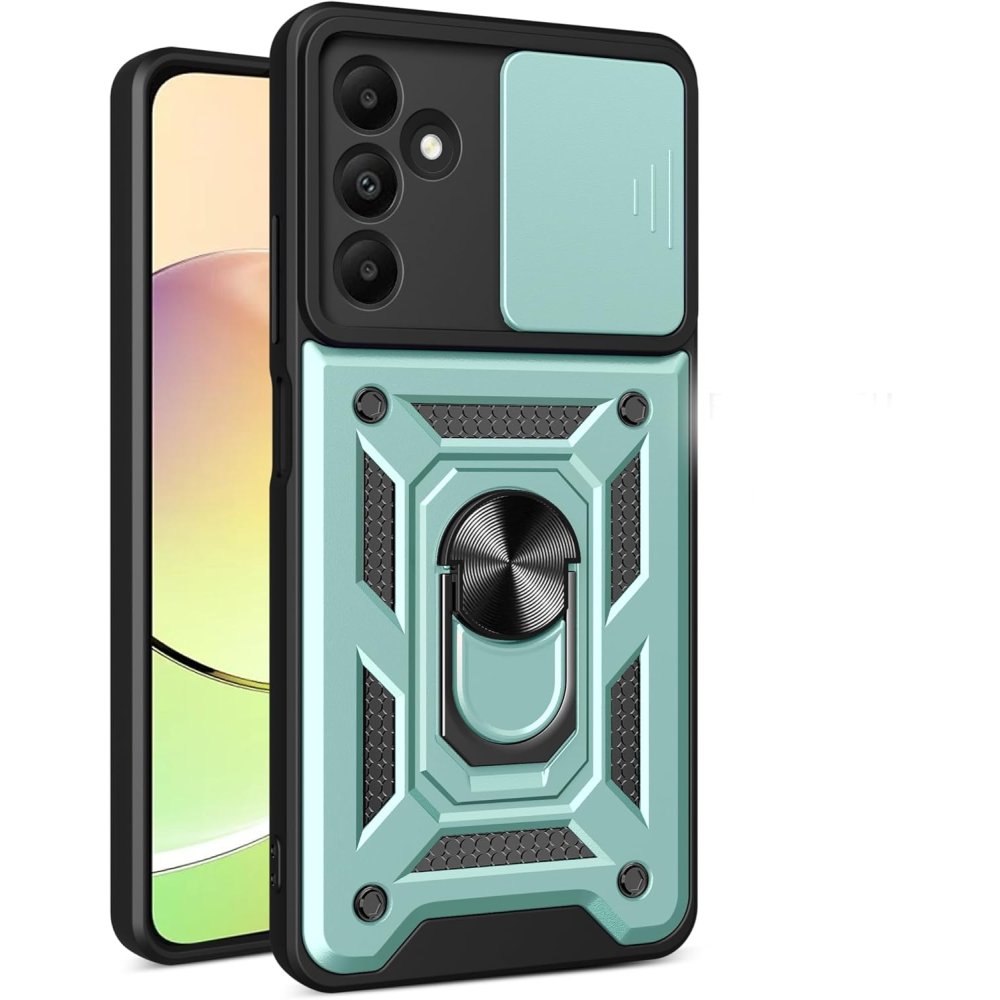  Samsung Galaxy M15 Kılıf Pars Lens Yüzüklü Silikon - Yeşil