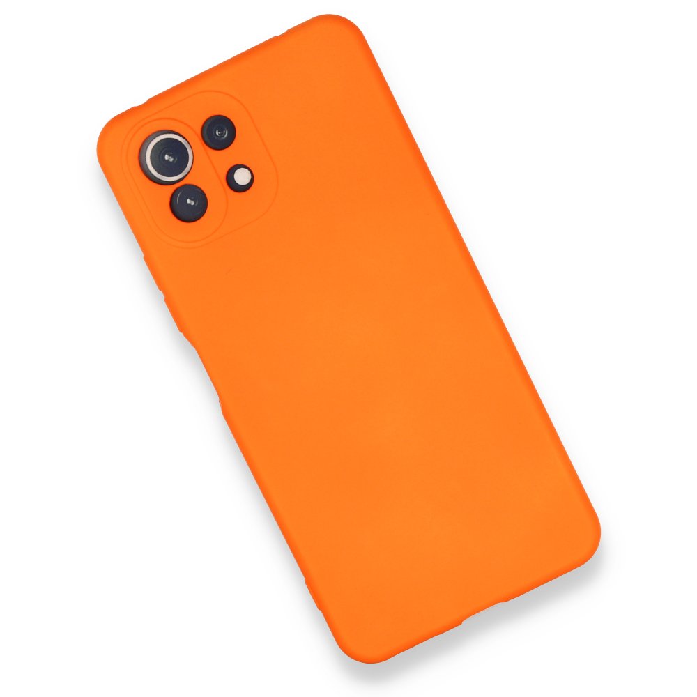 Xiaomi Mİ 11 Lite Kılıf Nano içi Kadife Silikon - Turuncu  Xiaomi Mİ 11 Lite Kılıf Nano içi Kadife Silikon - Turuncu