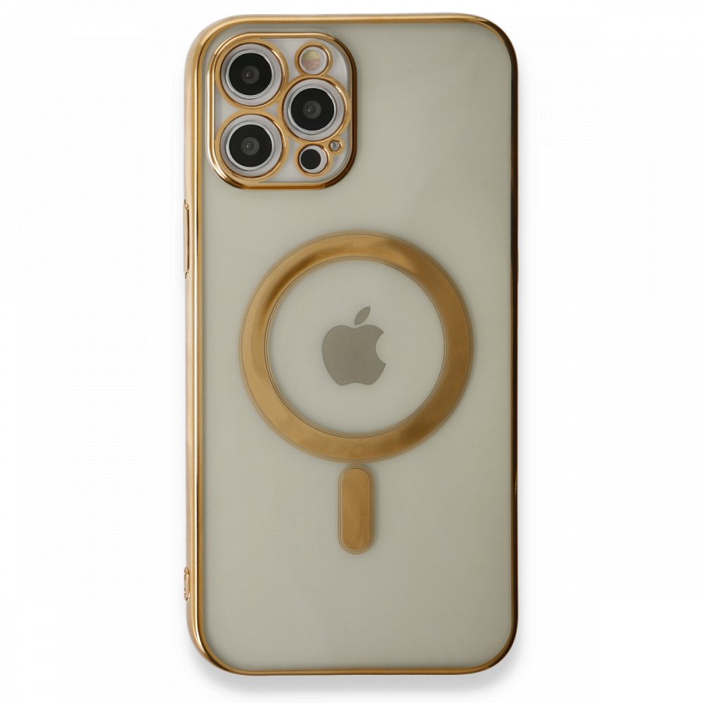 iPhone 12 Pro Kılıf Magneticsafe Lazer Silikon - Gold iPhone 12 Pro Kılıf Magneticsafe Lazer Silikon - Gold