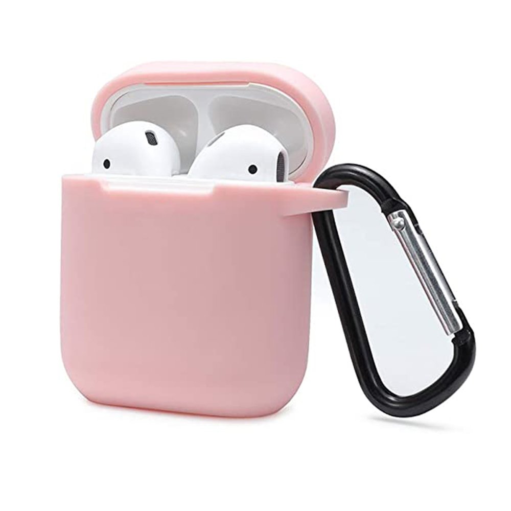  Airpods (1.nesil) Sert Silikon Kılıf - Pudra