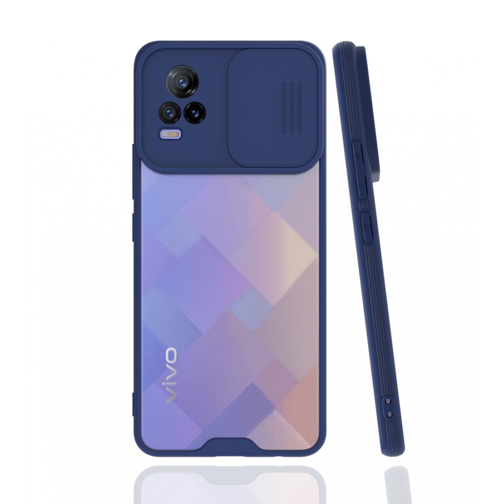  Vivo V21e Kılıf Platin Kamera Koruma Silikon - Lacivert