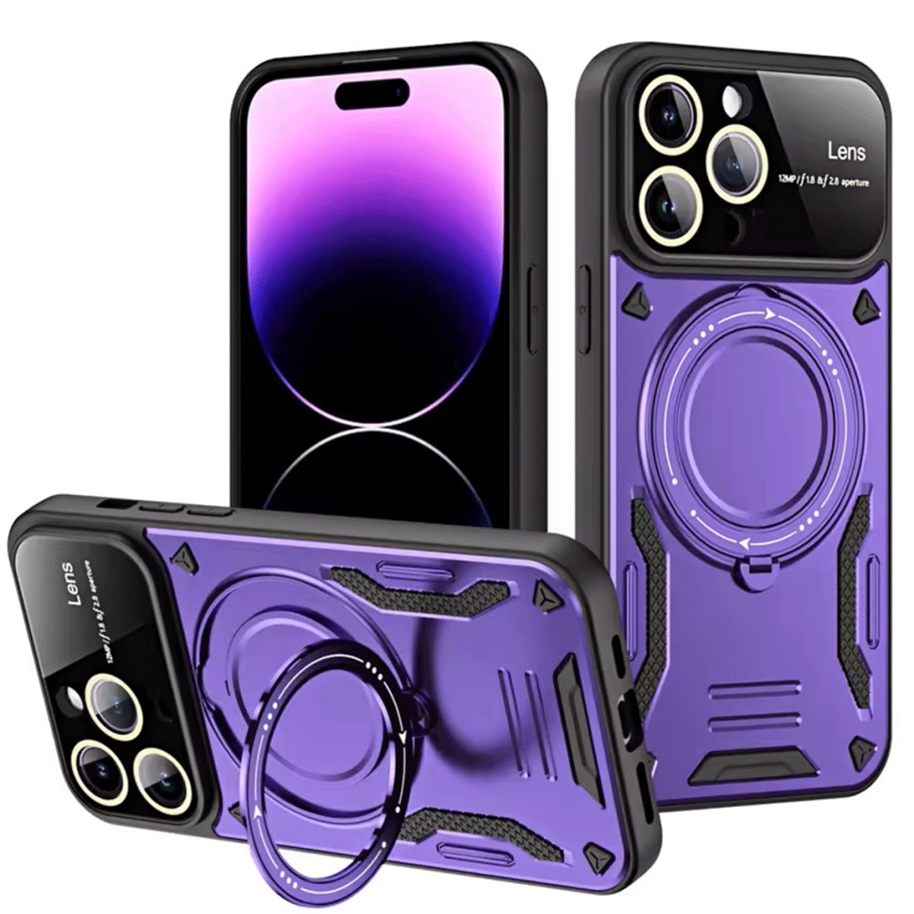  iPhone 16 Pro Max Kılıf Joy Lens Standlı Kapak - Mor