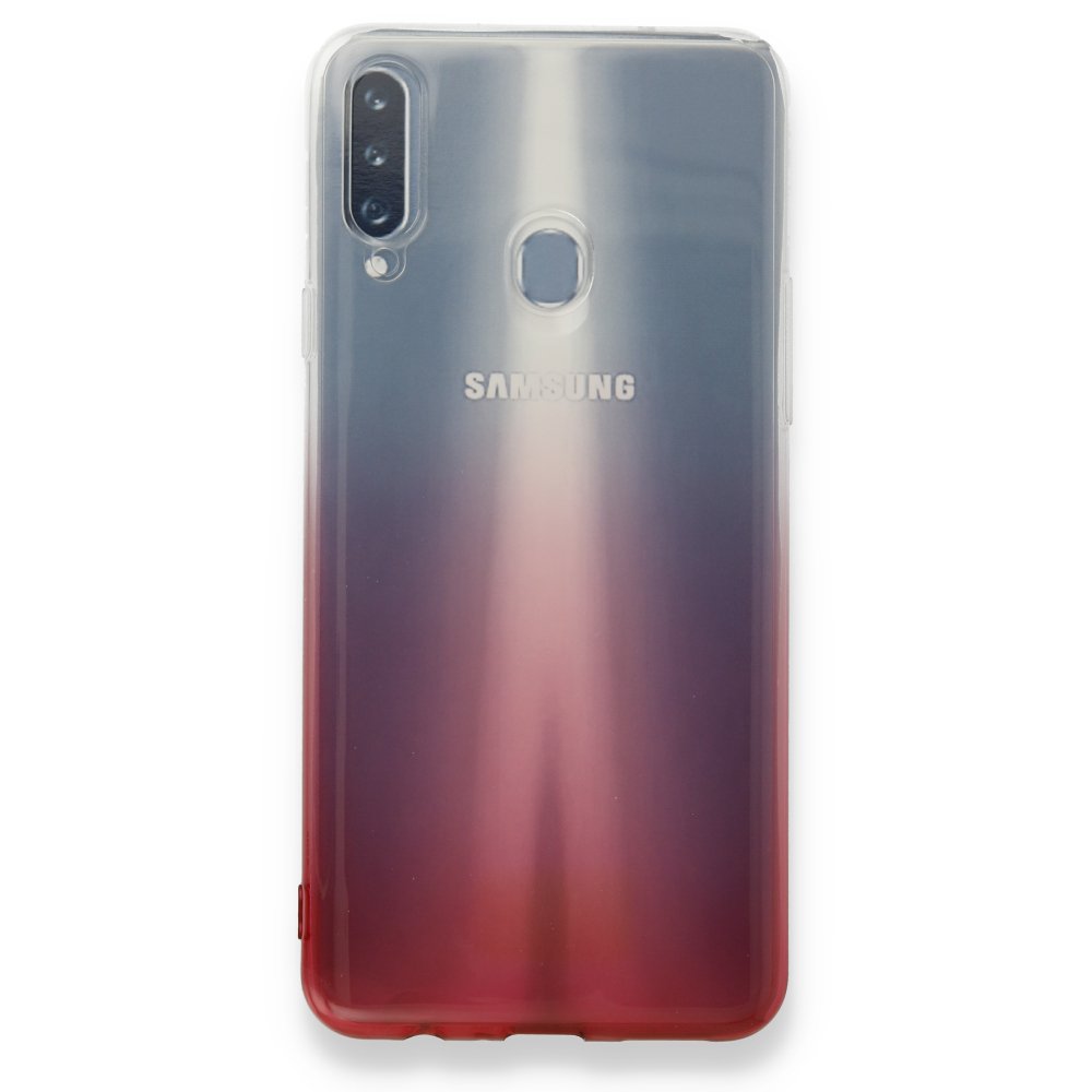  Samsung Galaxy A20S Kılıf Lüx Çift Renkli Silikon - Pembe
