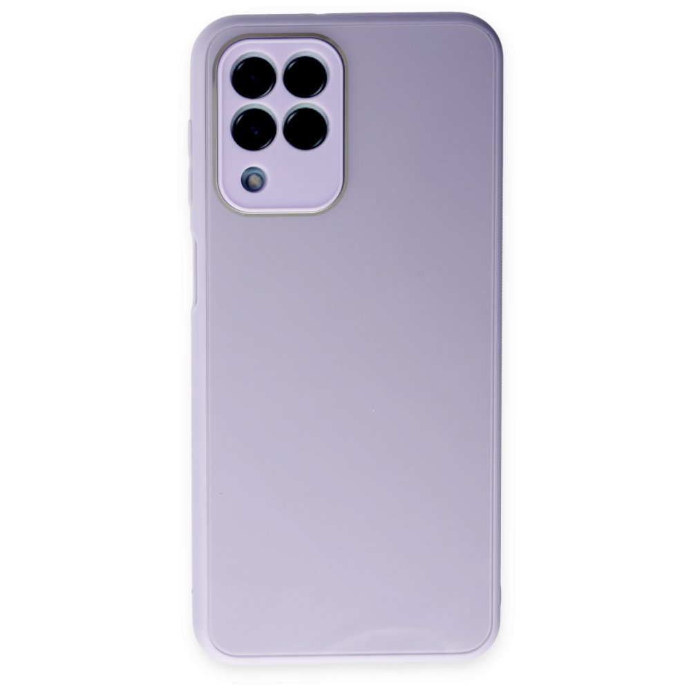  Samsung Galaxy M33 Kılıf Glass Kapak - Lila