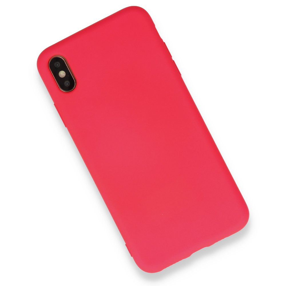 iPhone XS Max Kılıf Nano içi Kadife Silikon - Koyu Pembe  iPhone XS Max Kılıf Nano içi Kadife Silikon - Koyu Pembe