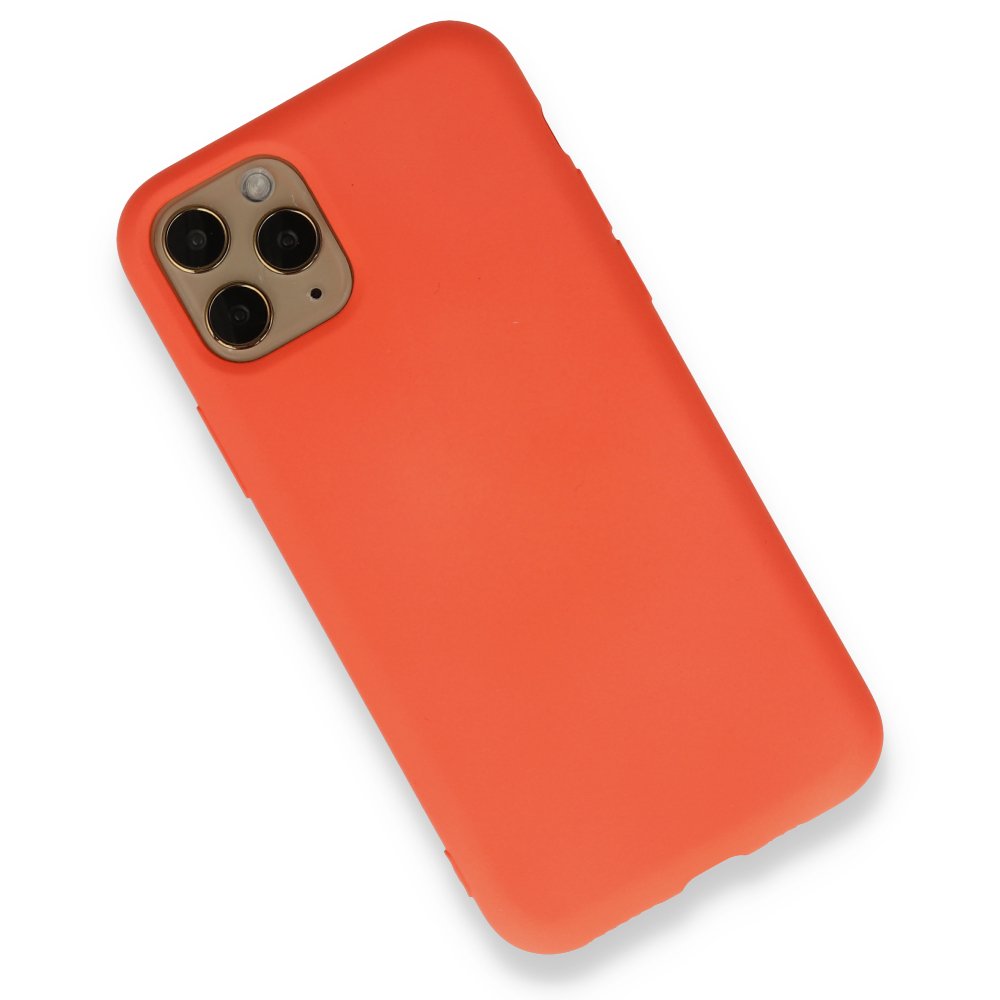 iPhone 11 Pro Kılıf Nano içi Kadife Silikon - Turuncu iPhone 11 Pro Kılıf Nano içi Kadife Silikon - Turuncu