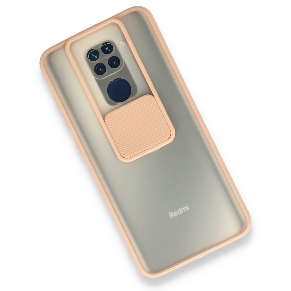 Redmi Note 9 Kılıf Palm Buzlu Kamera Sürgülü Silikon - Pembe
