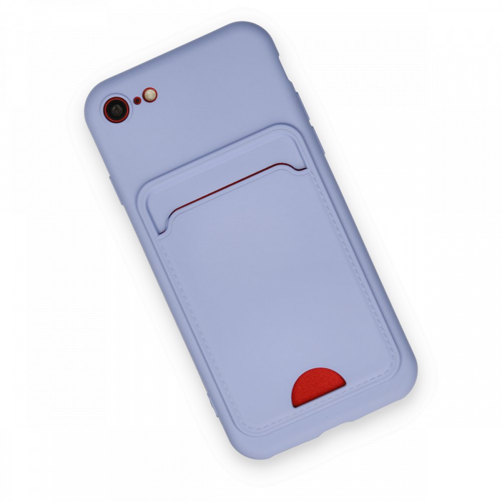  iPhone 8 Kılıf Kelvin Kartvizitli Silikon - Lila